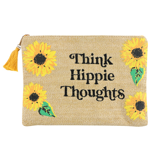 Think Hippie Thoughts Sunflower Makeup Bag - PCS Cufflinks & Gifts