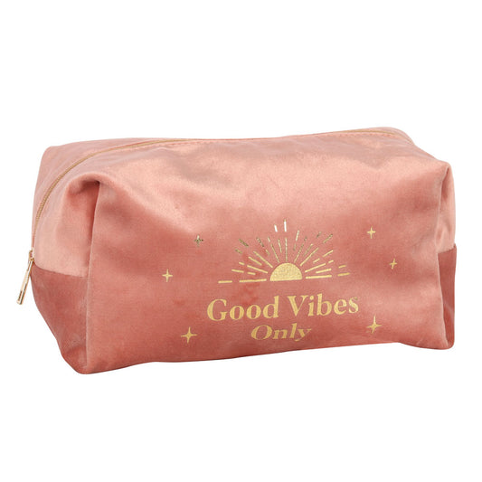 Good Vibes Only Velvet Toiletry Bag - PCS Cufflinks & Gifts