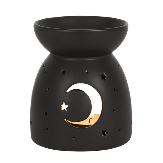 Black Mystical Moon Cut Out Oil Burner - PCS Cufflinks & Gifts