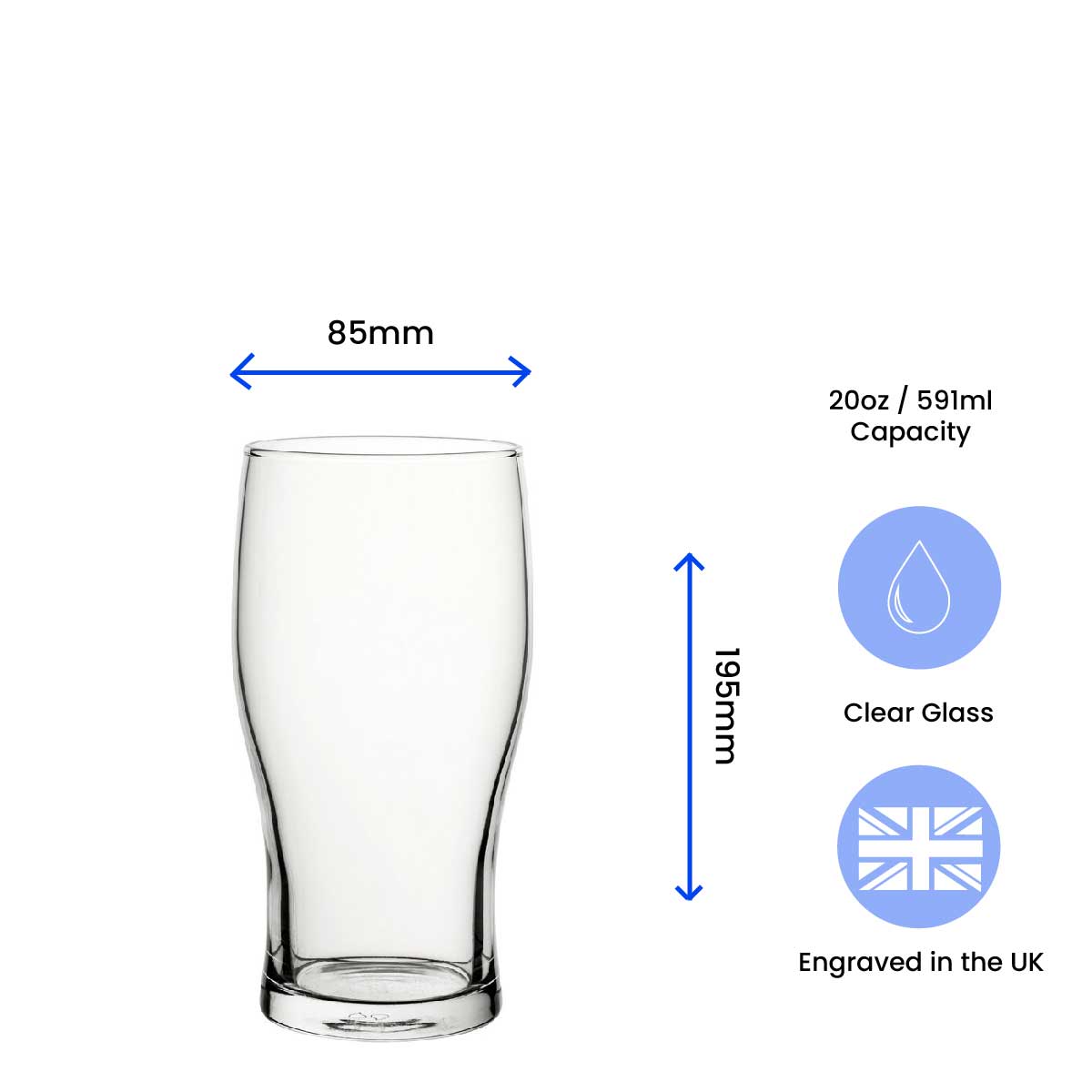 Engraved Any Message Pint Glass, Gift Boxed Image 3