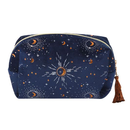 Blue Crescent Moon Tasseled Makeup Bag - PCS Gifts