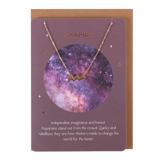 Aquarius Zodiac Necklace Card - PCS Gifts