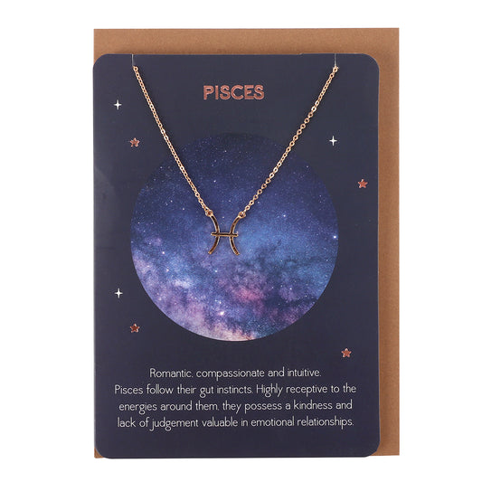 Pisces Zodiac Necklace Card - PCS Cufflinks & Gifts