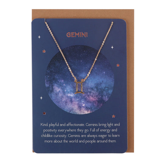 Gemini Zodiac Necklace Card - PCS Gifts