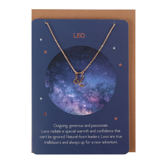 Leo Zodiac Necklace Card - PCS Cufflinks & Gifts