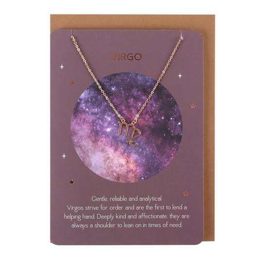 Virgo Zodiac Necklace Card - PCS Cufflinks & Gifts