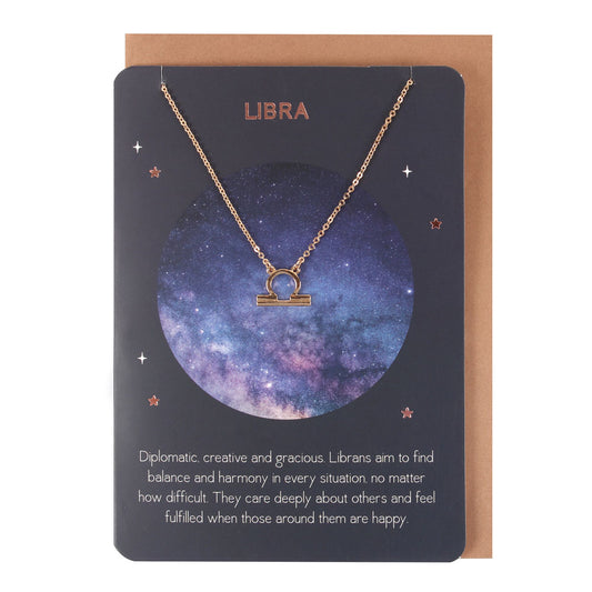 Libra Zodiac Necklace Card - PCS Cufflinks & Gifts