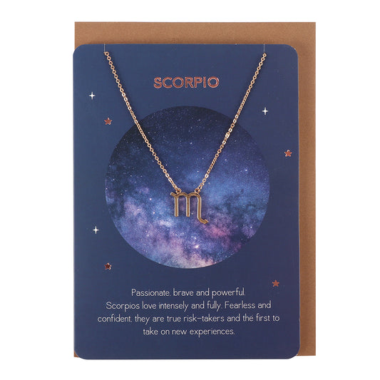 Scorpio Zodiac Necklace Card - PCS Cufflinks & Gifts