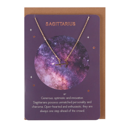 Sagittarius Zodiac Necklace Card - PCS Cufflinks & Gifts