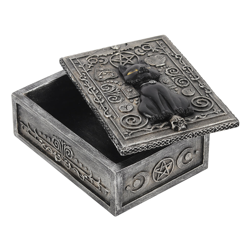 Gothic Black Cat Resin Storage Box - PCS Cufflinks & Gifts