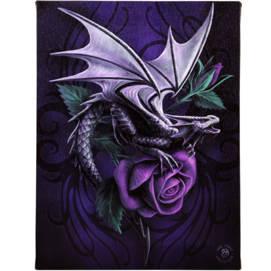 19x25cm Dragon Beauty Canvas Plaque by Anne Stokes - PCS Cufflinks & Gifts