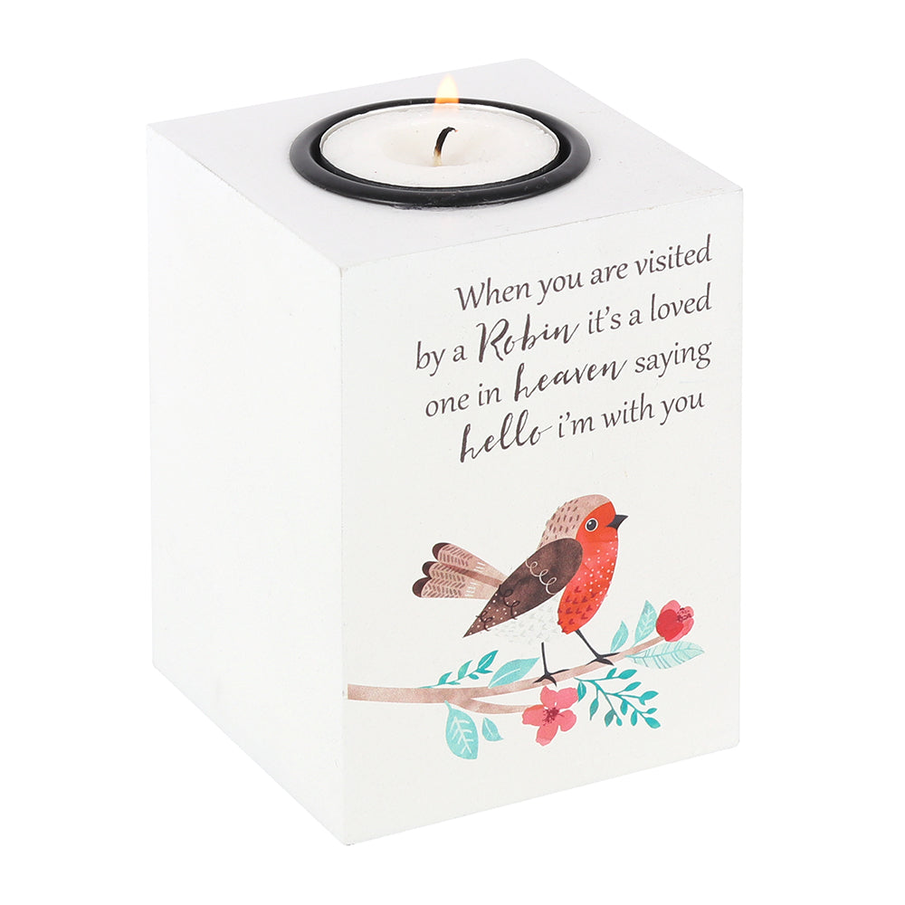 Visited by a Robin Memorial Tealight Holder